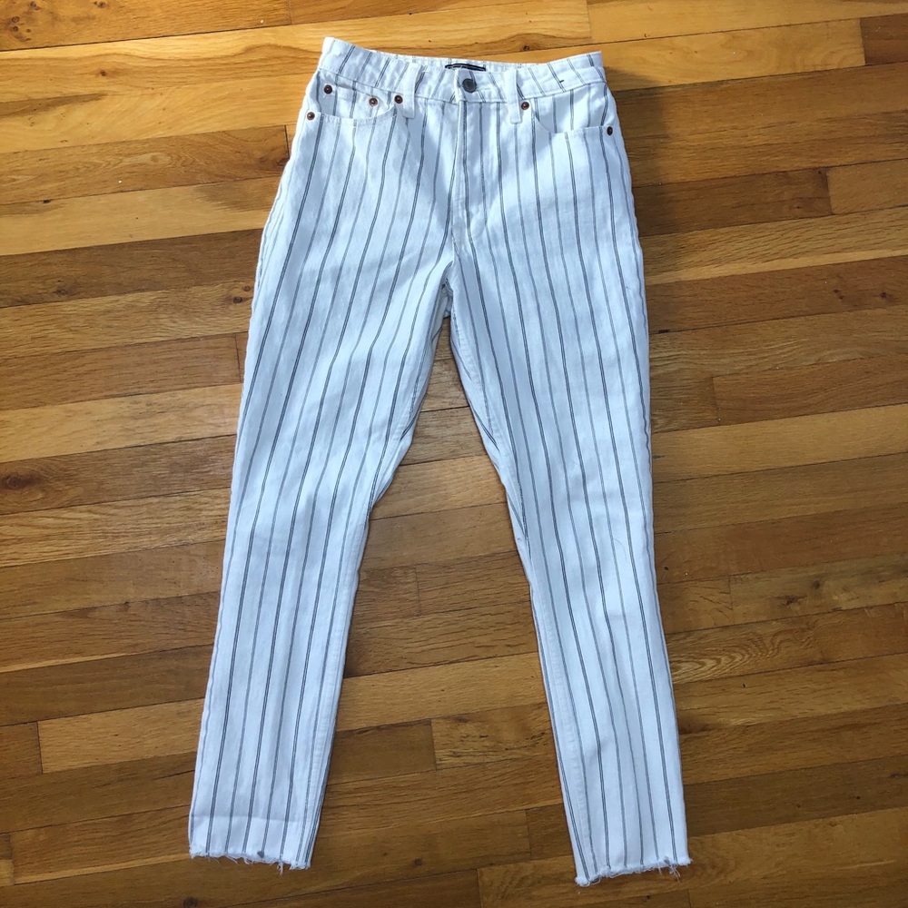 abercrombie Striped mom jeans